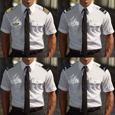 Chemise pilote blanche manches courtes – confortable & polyvalente