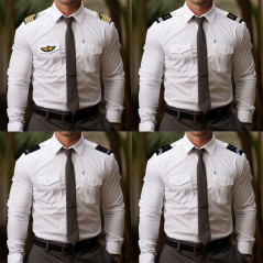 Chemise pilote blanche manches longues – confortable, classique & polyvalente