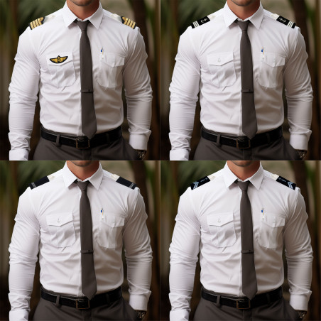 Chemise pilote blanche manches longues – confortable, classique & polyvalente