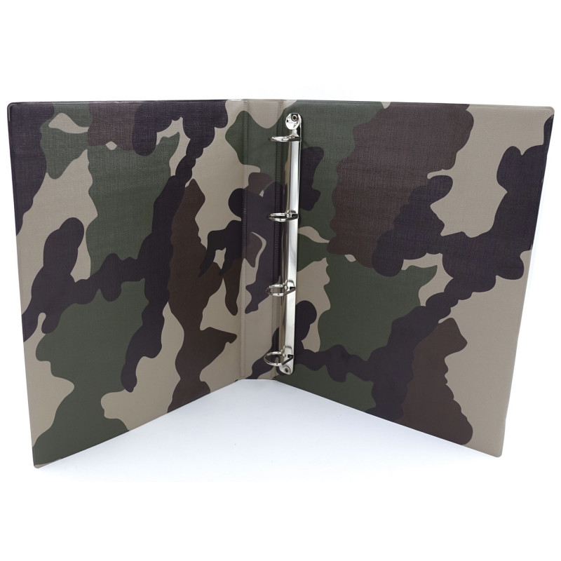 Classeur A4 Camouflage CE – PVC 4 Anneaux, 200-250 Feuilles | Pros-FAS