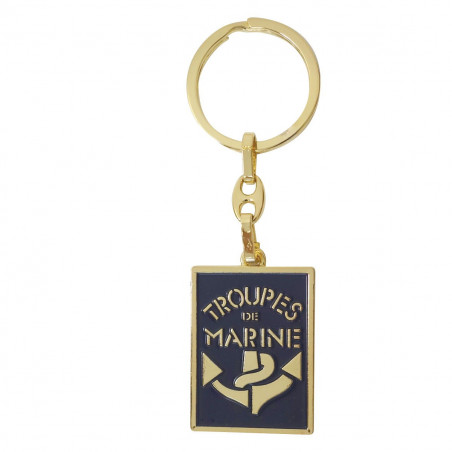 Porte-clés métal Troupes de Marine • 30×40 mm – modèle déposé