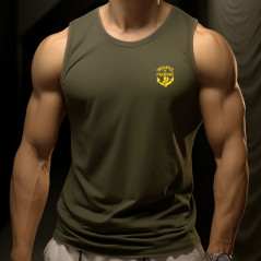 Débardeur Cooldry vert armée marquage TDM – léger, respirant & confortable