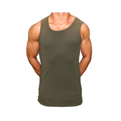 Débardeur slim vert armée sans marquage – léger & confortable