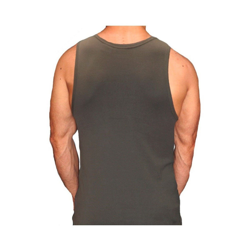Débardeur slim vert armée sans marquage – léger & confortable Débardeur slim vert armée sans marquage – léger & confortable