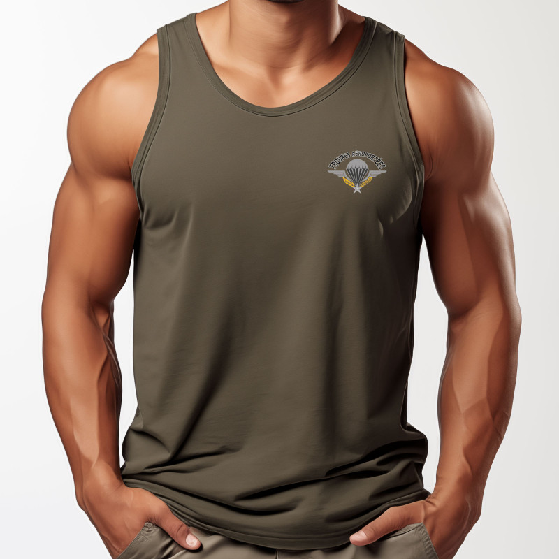 Débardeur vert armée marquage Para – léger, respirant & confortable