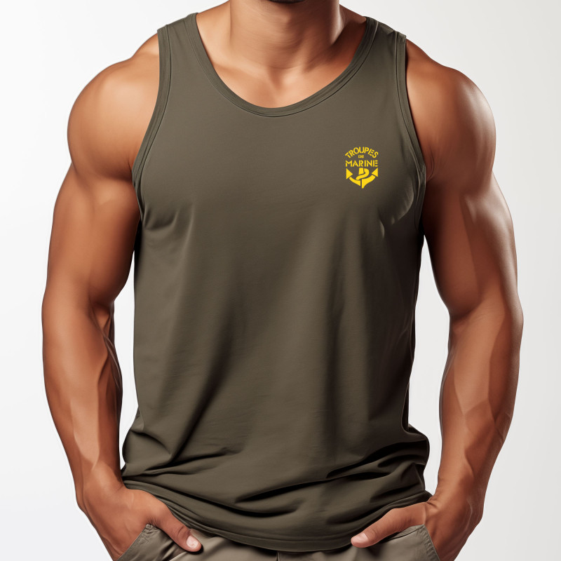 Débardeur vert armée marquage TDM – léger, respirant & confortable
