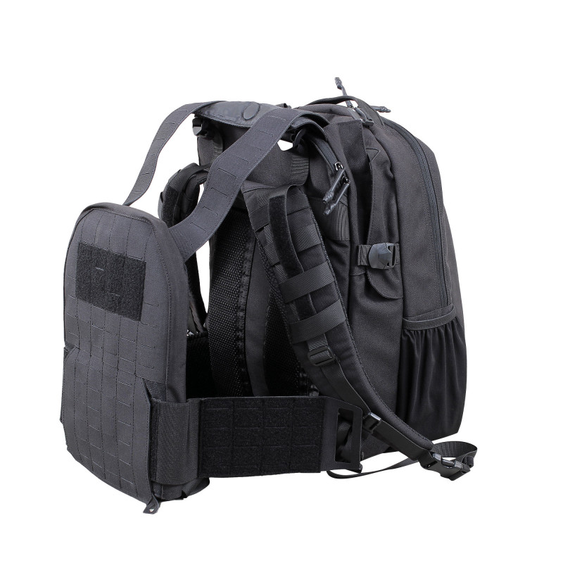 Sac à dos tactique avec porte-plaque extractible – 1000D nylon noir Sac à dos tactique avec porte-plaque extractible – 1000D nylon noir