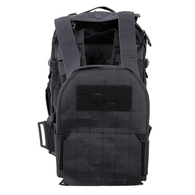 Sac à dos tactique avec porte-plaque extractible – 1000D nylon noir Sac à dos tactique avec porte-plaque extractible – 1000D nylon noir