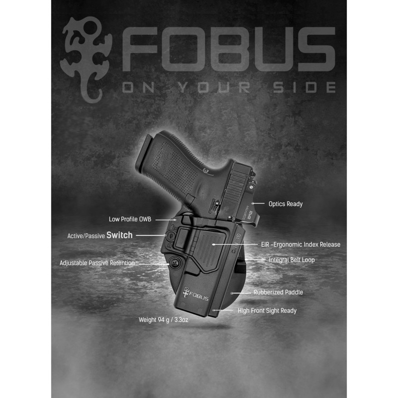 Holster Niveau 2 Glock 17/19/19X/26/45 – Rétention Passive & Active | Pros-FAS