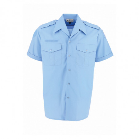 Chemisette col ouvert plastron bleu ciel Gendarmerie
