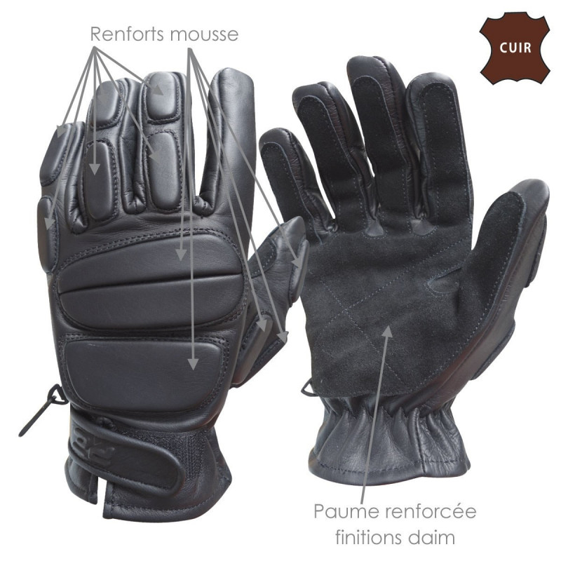 Gants Cuir SWAT New Design – Noir – Intervention & Tir