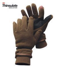 Gants polaires doigt tireur Thinsulate - 3 couleurs - vert - coyote - noir