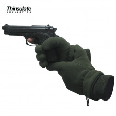 Gants polaires doigt tireur Thinsulate - 3 couleurs - vert - coyote - noir Gants polaires doigt tireur Thinsulate - 3 couleurs - vert - coyote - noir