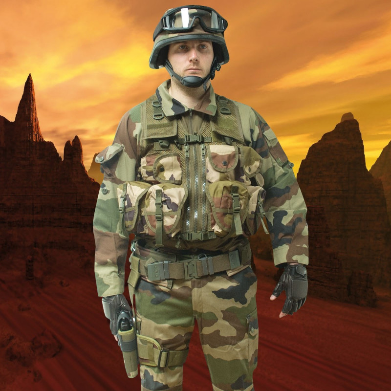 Gilet d’Assaut Camouflage CE – 4 poches FAMAS, cargo & grenades Gilet d’Assaut Camouflage CE – 4 poches FAMAS, cargo & grenades