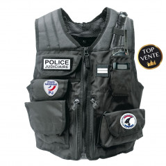 Gilet d’identification – réglable, polyester déperlant, porte-radio ACROPOL/TETRAPOL