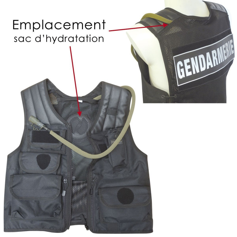 Gilet d’identification – réglable, polyester déperlant, porte-radio ACROPOL/TETRAPOL