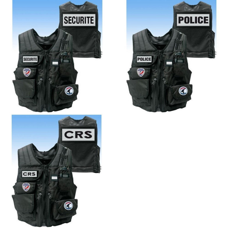 Gilet d’identification – réglable, polyester déperlant, porte-radio ACROPOL/TETRAPOL