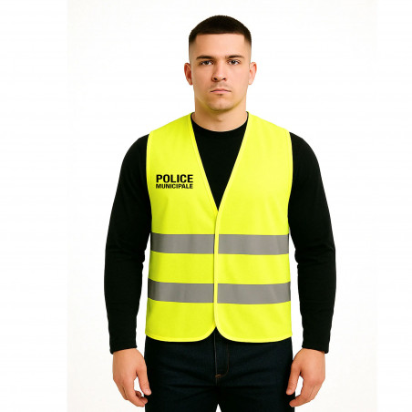 Gilet fluo haute visibilité Police Municipale – Norme EN ISO 20471