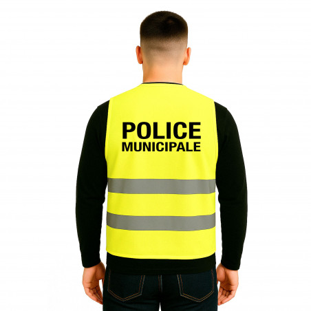 Gilet fluo haute visibilité Police Municipale