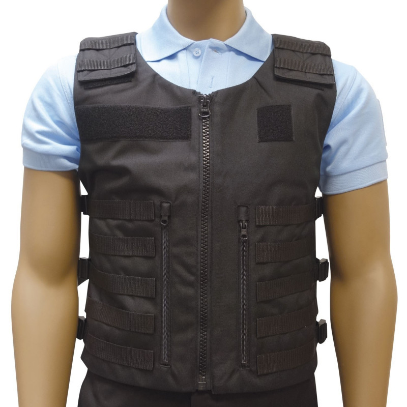Gilet Tactique RAID – Noir – Système MOLLE – Tailles S/M à 2XL/3XL