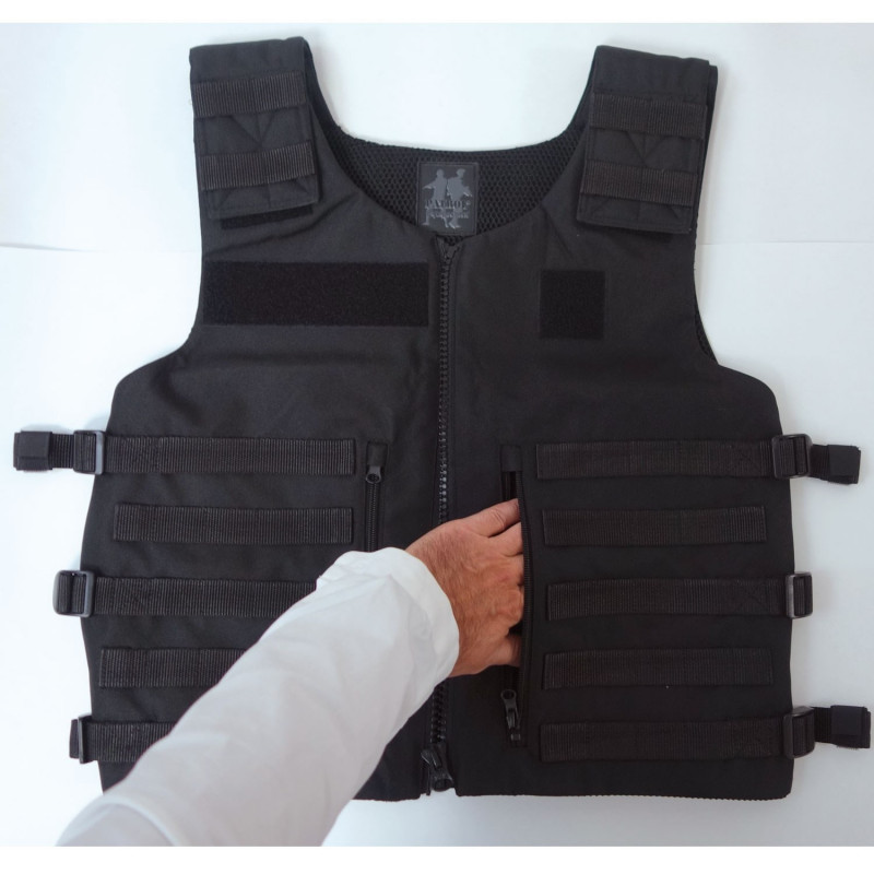 Gilet Tactique RAID – Noir – Système MOLLE – Tailles S/M à 2XL/3XL