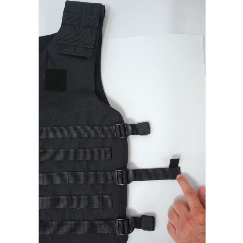 Gilet Tactique RAID – Noir – Système MOLLE – Tailles S/M à 2XL/3XL