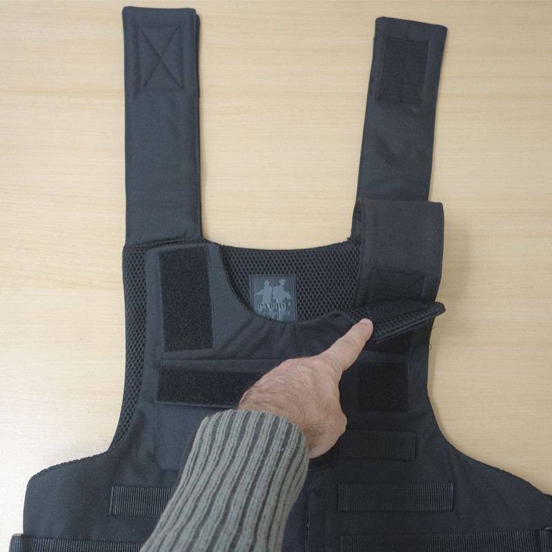 Housse de gilet pare-balles pour plaques balistiques – Réglable MOLLE – Noir