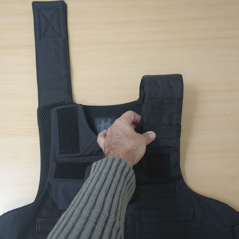 Housse de gilet pare-balles pour plaques balistiques – Réglable MOLLE – Noir