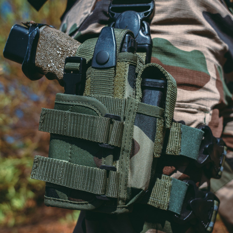 Holster tactical de cuisse – version droitier / gaucher – port cuisse ou ceinture