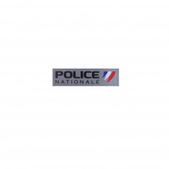 Bandeau Police Nationale rétro-réfléchissant fond gris 10×28 cm Velcro