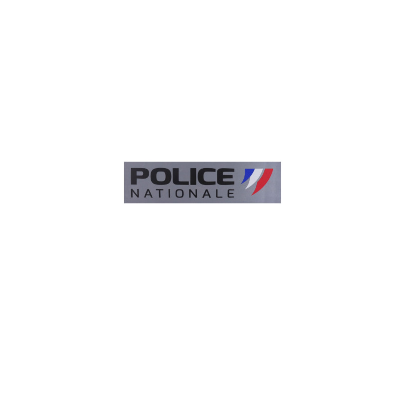 Bandeau Police Nationale rétro-réfléchissant fond gris 10×28 cm Velcro