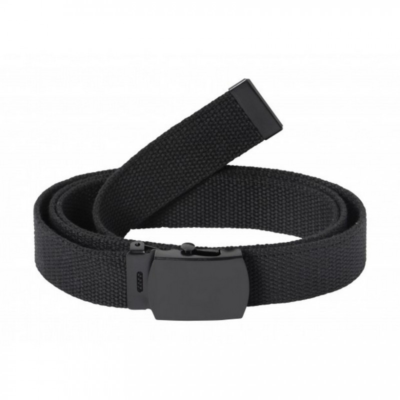 Ceinture en toile noire boucle noire