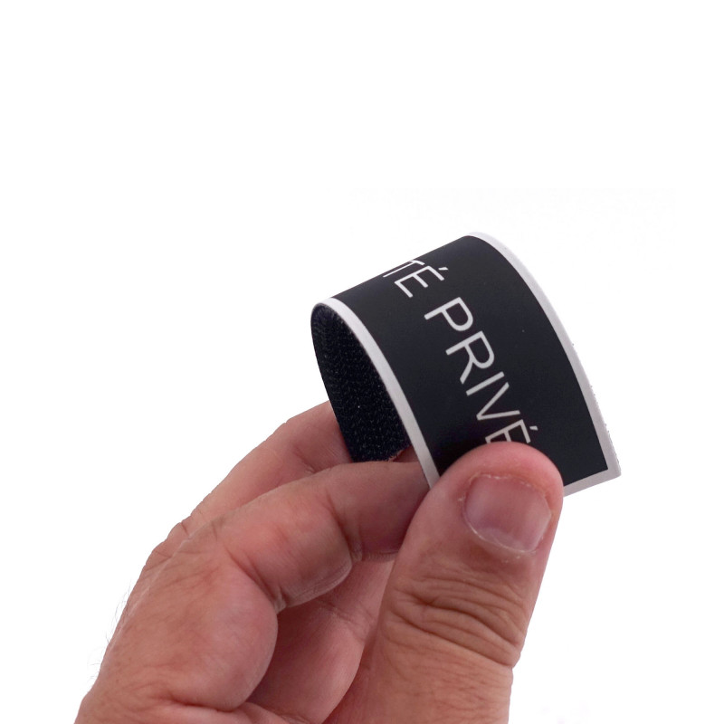 Bandeau identification rétro-réfléchissant noir – Sécurité Privée 10 × 3 cm