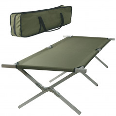 Lit de camp aluminium style US – pliant, robuste, transportable