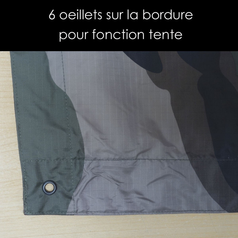 Poncho US en polyester ripstop – Camouflage CE – 220 x 145 cm