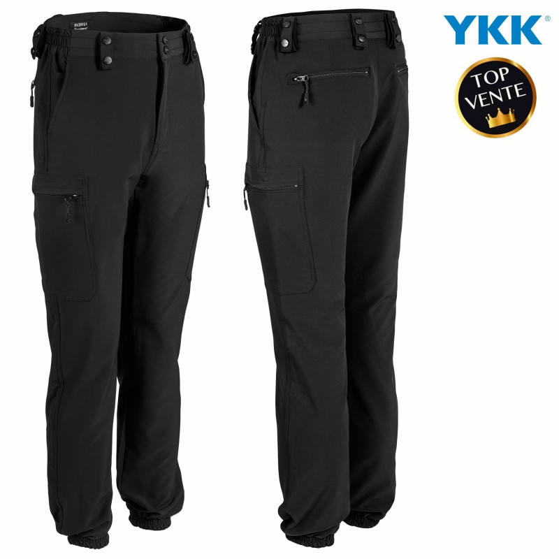 Pantalon d’Intervention Léger Mat Noir – PROS-FAS – Poches Latérales