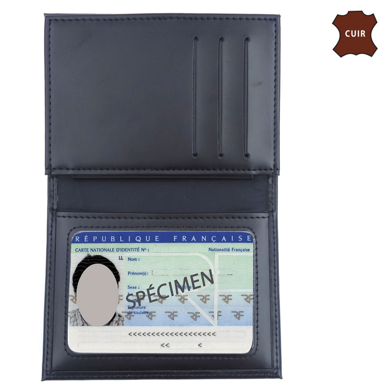 Porte-feuille 3 volets cuir avec emplacement carte Navigo Porte-feuille 3 volets cuir avec emplacement carte Navigo