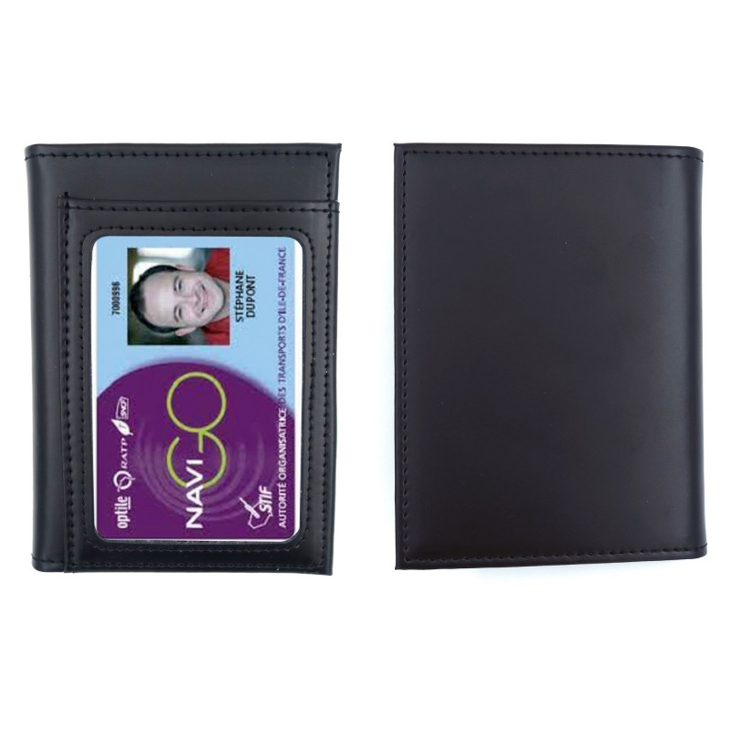 Porte-feuille 3 volets cuir avec emplacement carte Navigo Porte-feuille 3 volets cuir avec emplacement carte Navigo