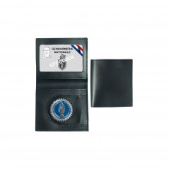 Porte-Carte Cuir Gendarmerie - Porte-Billet - Insigne Multiple - 9x10 cm