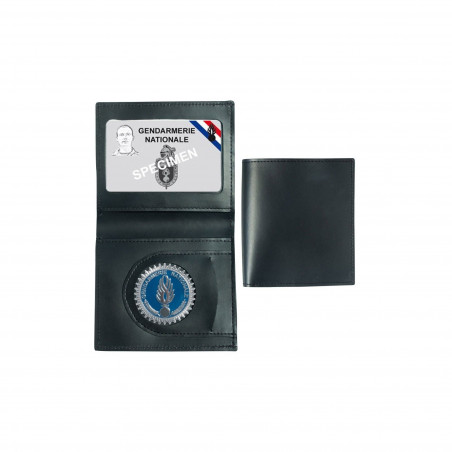 Porte-Carte Cuir Gendarmerie - Porte-Billet - Insigne Multiple - 9x10 cm