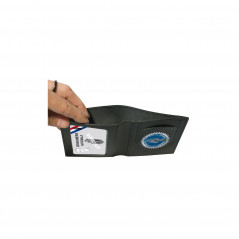 Porte-carte et porte-billets professionnel en cuir avec insigne gendarmerie (versions multiples)