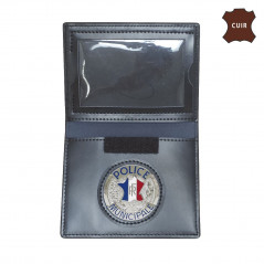 Porte-cartes cuir Police Municipale – format CB + billets