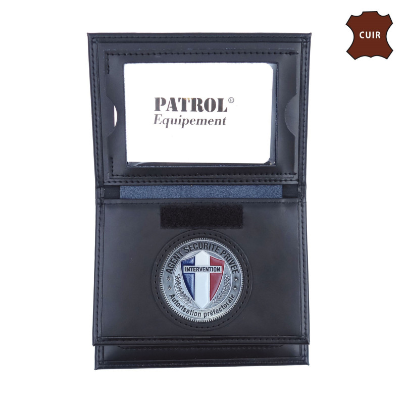 Porte-cartes Agent Sécurité Privée 3 volets • Cuir & Médaille Porte-cartes Agent Sécurité Privée 3 volets • Cuir & Médaille