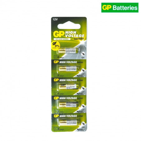 Pile Alcaline Spéciale GP 12V - Type 27A | Lot de 5