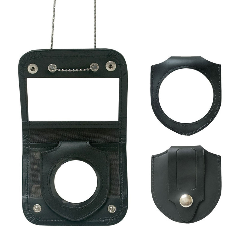 Porte-cartes cuir avec chaîne – Administration – Format compact