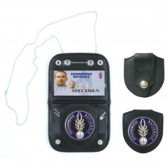 Porte-carte avec chaîne et insigne gendarmerie (versions multiples)