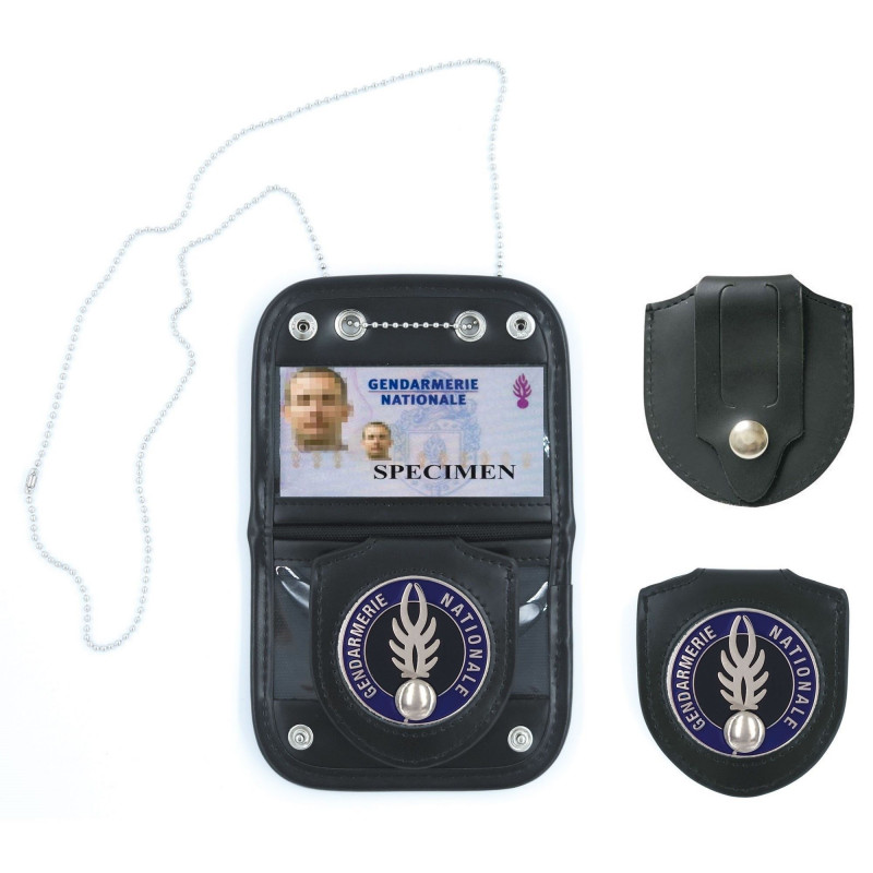 Porte-Carte Gendarmerie avec Chaîne - Insigne Multiple - 10,5x9 cm Porte-Carte Gendarmerie avec Chaîne - Insigne Multiple - 10,5x9 cm