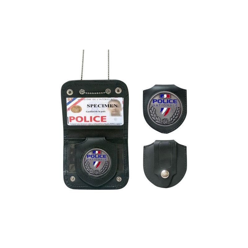 Porte-Carte Police avec Chaîne & Médaille – Identification Pro | Pros-FAS
