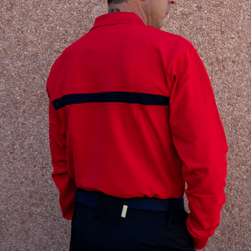 Polo rouge Sécurité Incendie manches longues – confortable & fonctionnel Polo rouge Sécurité Incendie manches longues – confortable & fonctionnel