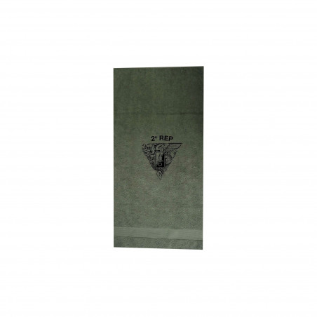Serviette Militaire Kaki Marquage 2REP – 50×100 cm | Pros-FAS